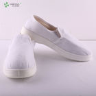 ESD cleanroom antistatic PU sheos with the canvas upper white color anti-slip for electronic industry